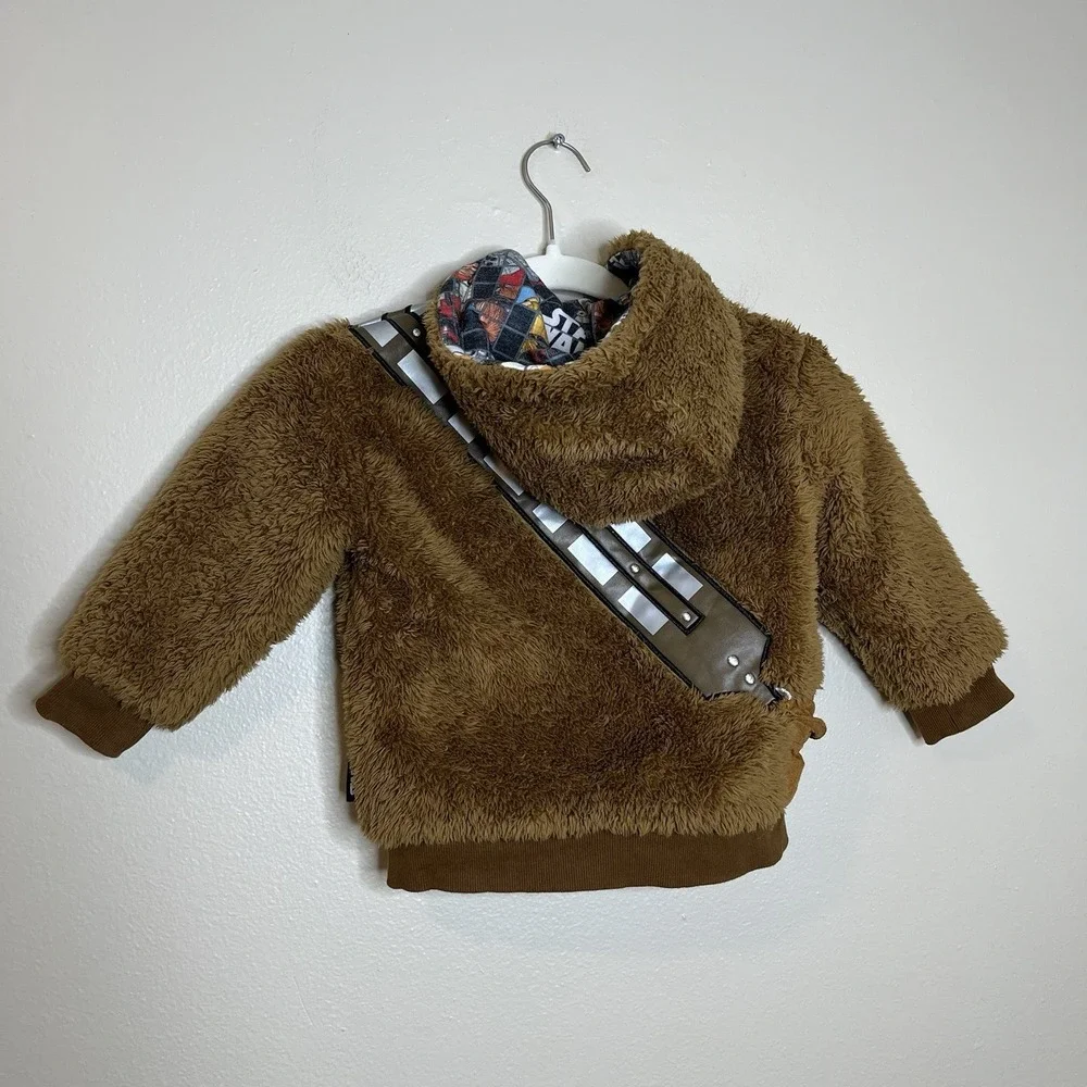 Disney Star‎ Wars Chewbacca Hoodie 3T Reversible Fuzzy Faux Fur Boys Costume